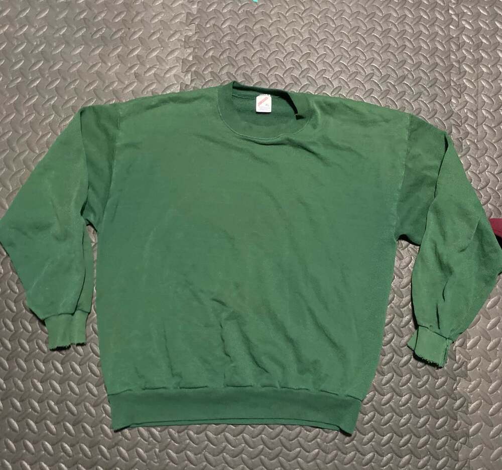 Vintage 1990s Forest Green Blank Jerzees Crewneck Sweatshirt